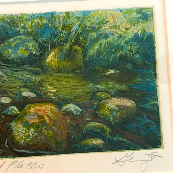 In the Shadows of Unknown Places 11” by 21” stunning piece of Art vintage - Picture 10 of 16